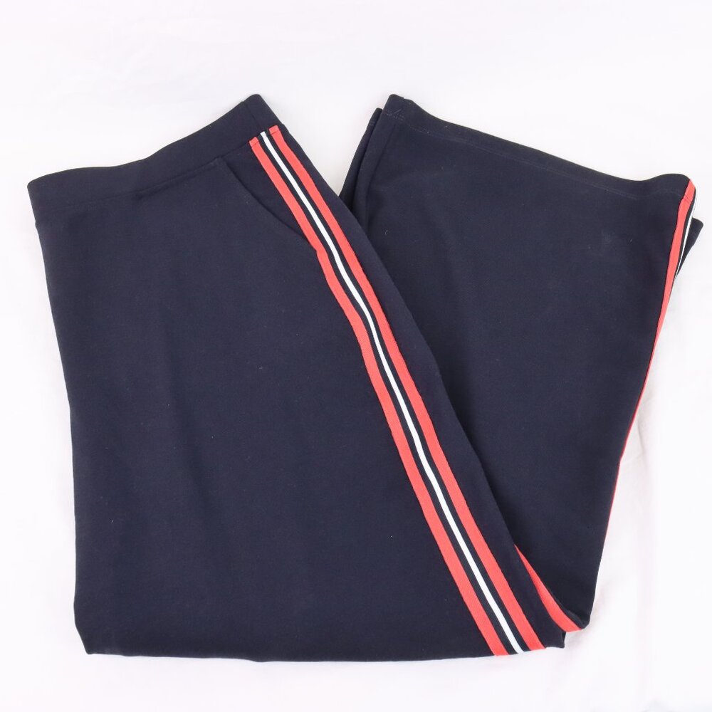 Straight Leg Track Pants with Red Stripe
